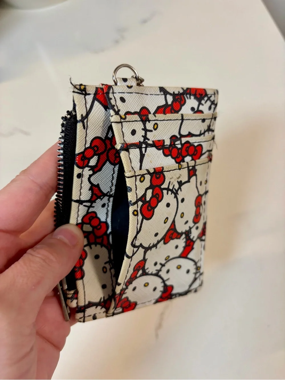 Official Hello Kitty Zip Card Wallet with Keychain Clip